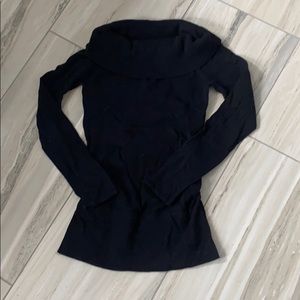 Black Cowl Neck / Off the Shoulder Sweater